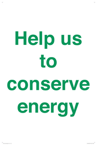 Help us to conserve energy 